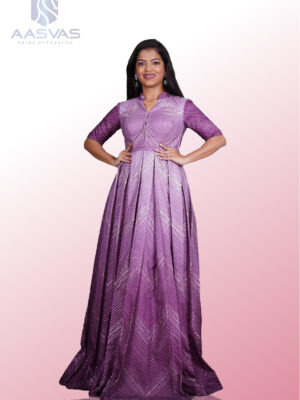 A Ombre Shaded Wine and Lavender Shade Cocktail Gown