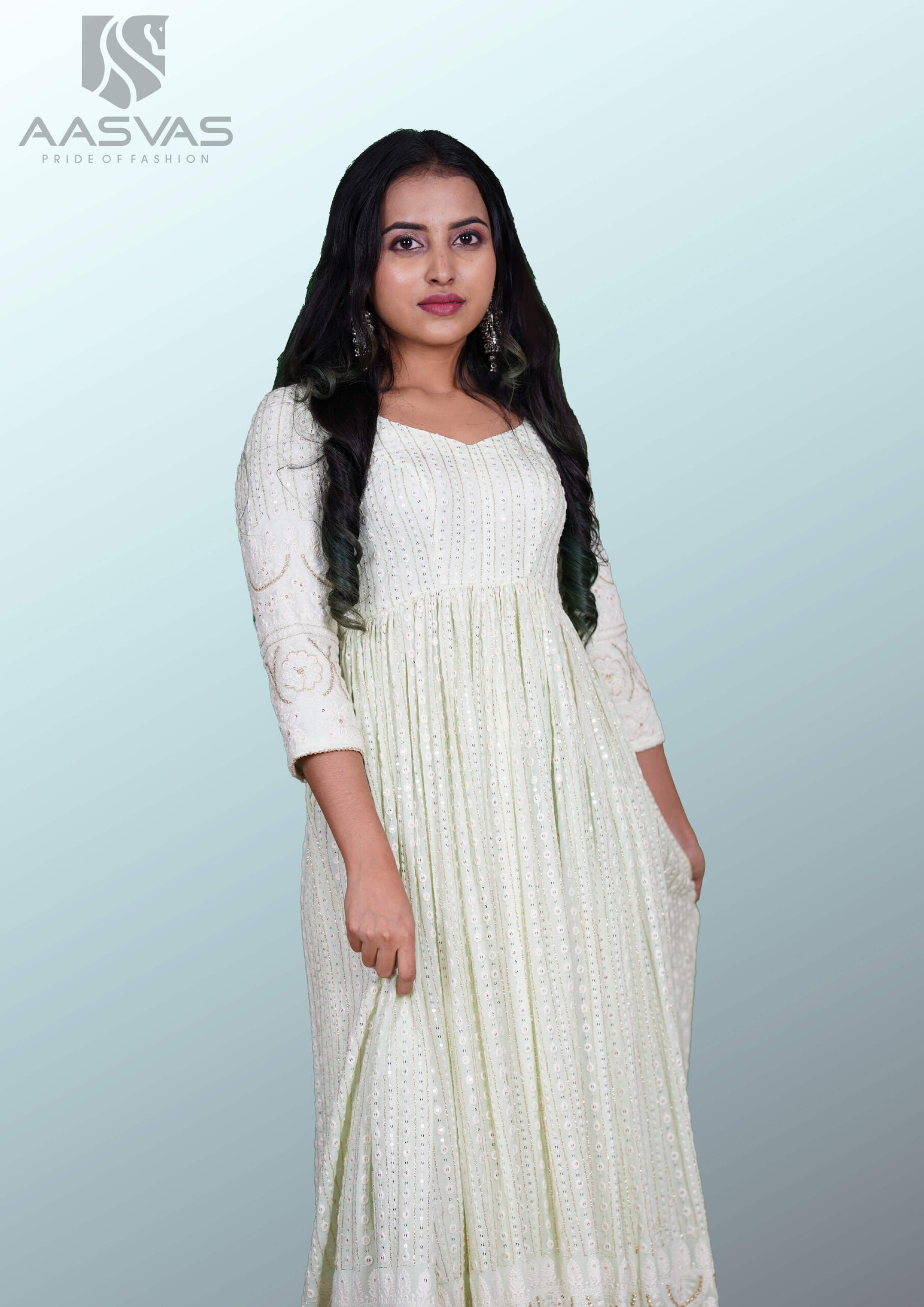 A Chikankari Gown