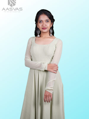 A Pastel Green Anarkali Gown